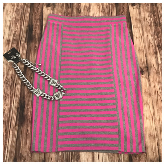Guess Dresses & Skirts - Pink and Gray Mini Skirt With Stripes Guess